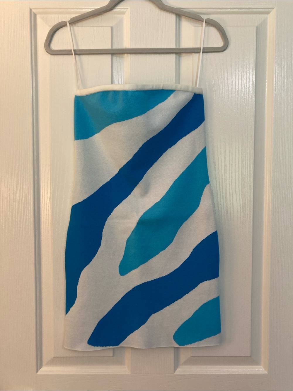 NWT MILLY Strapless Zebra Jacquard Mini Dress - Picture 2 of 4